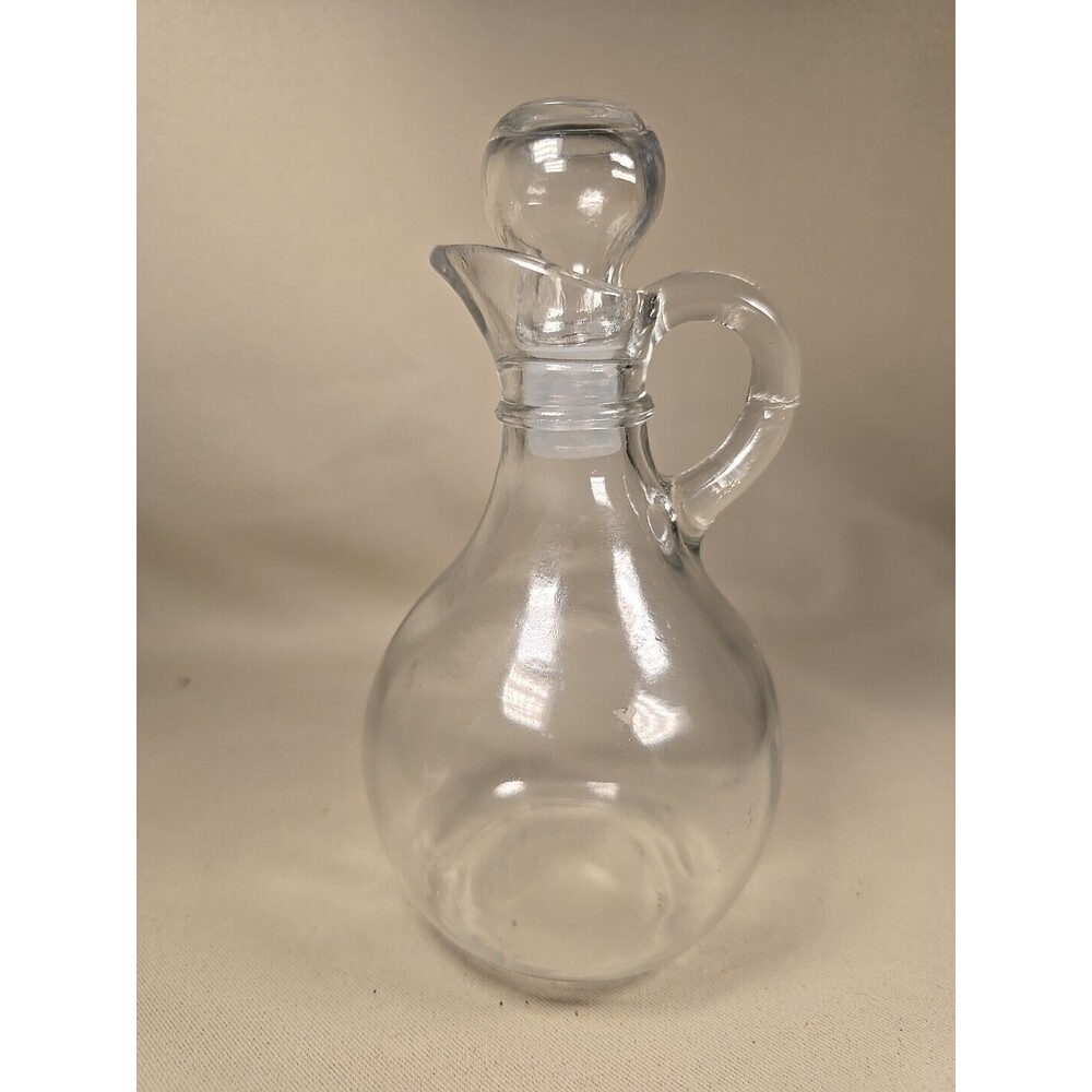 Glass Oil/Vinegar Cruet Bottle With Plastic Stopper 6" 112427